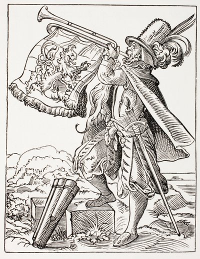 German Musician Playing a Military Trumpet, from 